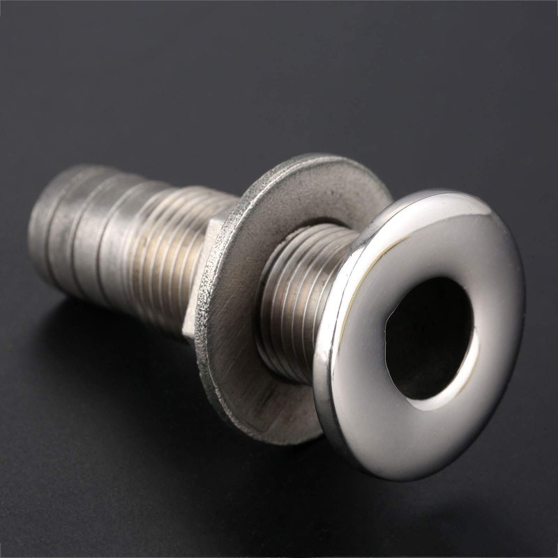 Mtsooning Boat Thru-Hull Connector, 3/4 inch Steel Straight Thru Drain Fittings with Barb, Marine Transom Drain Tube Pipe Nut Accessories - Image 5